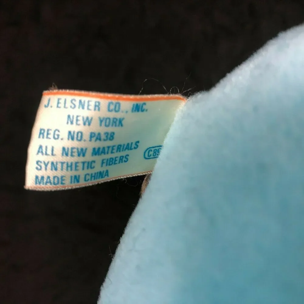Blue Easter Bunny Plush Chubby Rabbit Small 6
